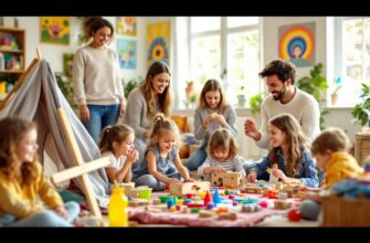 Дети играют без экрана в яркой комнате