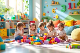 яркая комната для малышей, наполненная игрушками