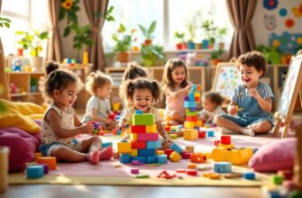 игривый класс с детьми, занимающимися развивающими занятиями