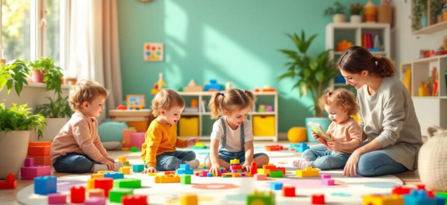 уютная игровая комната для детей 2–3 лет с развивающими играми