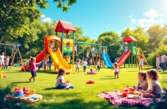 игровая площадка для детей, наполненная активностями