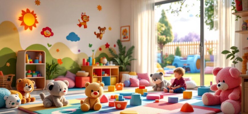 цветная игровая комната для двухлетних детей