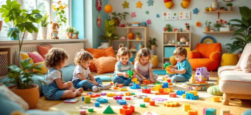 игривая комната для малышей с обучающими играми