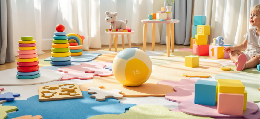 игровая комната с простыми развивающими играми для малышей