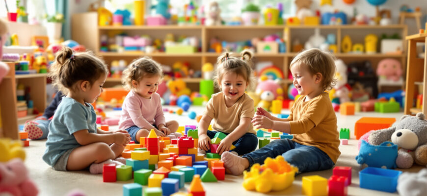 Веселая детская игровая комната с простыми играми для малышей 2-3 лет